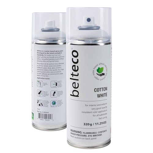 BELTECO Water-Based White Matte Spray Paint 11.29oz – Eco-Friendly, Odorless, Indoor & Outdoor Use