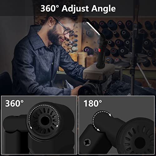 Black Portable Rechargeable Work Light 4 Pack with Magnetic Base & 360° Rotation