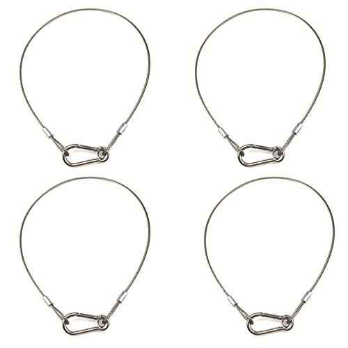 Safety Cable Lock, Stainless Steel Cable with Loops Heavy Duty Bike Lock Hook Flexible Security Steel Cable Wire Lock and Chain for Luggage Hanging Light Plant Pictures