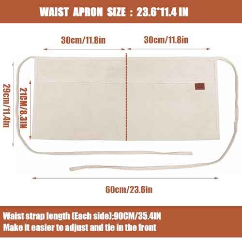 2 Pocket Canvas Work Waist Apron Unisex Tool Utility Apron Tool Belt Woodworkers Artists