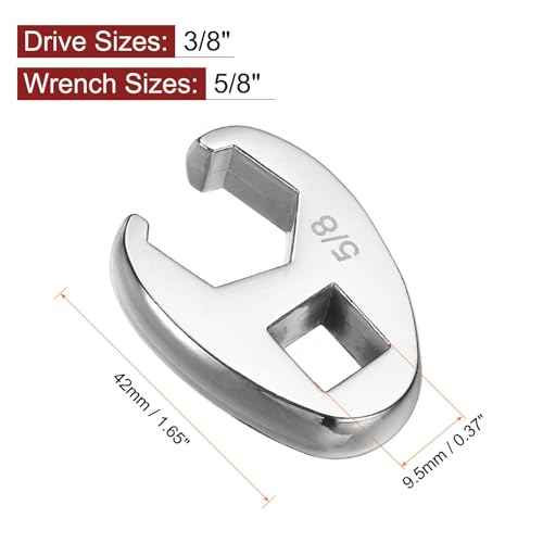 HARFINGTON Drive Crowfoot Wrench 3/8" Drive 5/8" SAE Fractional Crowfoot Flare Nut Wrench 40Cr Chrome Plated Open End Crowfoot Wrench for Mechanics Automotive Repair Work