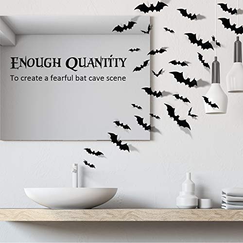 Halloween Bat Decorations Set of 60 PVC Wall Decals for Haunted House & Party Decor