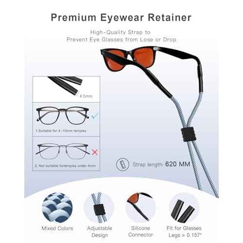 3 Pack Eye Glasses Strap Sunglasses Eyeglasses Holder for Men Women Kid Eyewear Rope String Keeper Lanyard Retainer