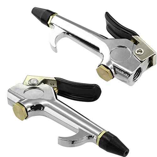 2PCS 1/4" NPT Lever Blow Gun - Air Nozzle Blow Gun with Rubber and Safety Tip Nozzles - Blow Gun Air Tool for Home Cleaning Auto Repair