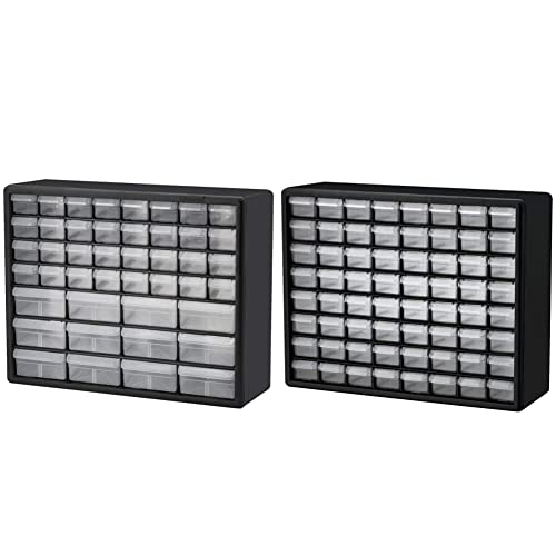 Akro-Mils 10144-D 20x16x6.5 in Black Hardware & Craft Cabinet with 64 Drawers