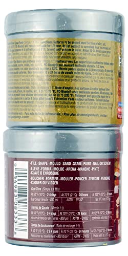 PC-Woody Wood Repair Epoxy Paste Kit with 6 oz Two Cans & Mixing Tool - Tan