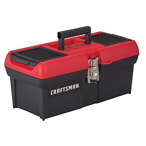 Craftsman 16-Inch Lockable Tool Box with Removable Tray, Red/Black