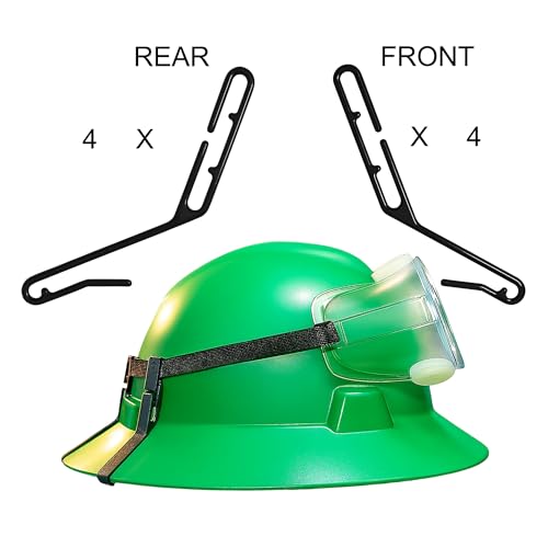Taaib¢â 8-Pack Multipurpose Full Brim Hard Hat Clips Hooks for Headlamp Light and Safety Goggle Strap Holder, Light Mount, 2-in-1 Safety Helmet Accessories, Compatible with MSA V-Gard