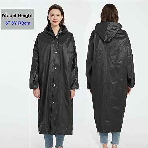 YDYJKI 2 Pack Waterproof Rain Ponchos for Adults-Reusable Emergency Raincoats with Hoodand Drawstring -Lightweight Ponchos