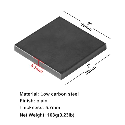 20 Pack 2" x 2" Welding Coupons, 7/32" Thick Square Steel Plates for MIG TIG Stick Welding Practice