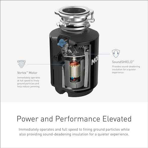 Moen Prep Series PRO Continuous Feed Compact Garbage Disposal for Kitchen Sink with Power Cord, GXP50C