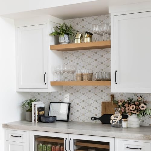 STICKGOO Peel and Stick Backsplash Tiles 10 Sheets - Polished Dolomite Mix Metal Design