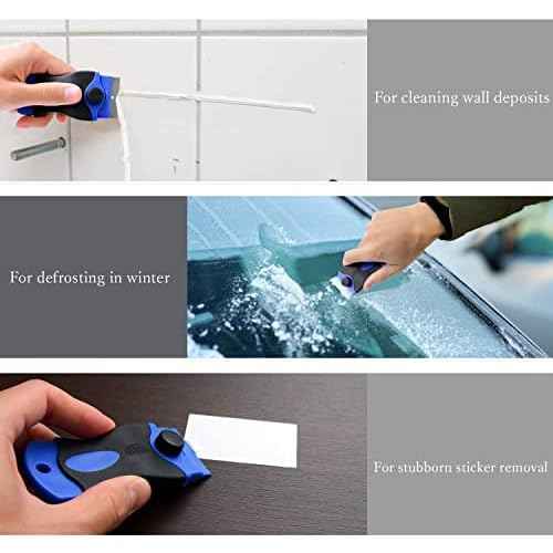 2PACK Razor Blade Scraper Tool with 30Pcs Stainless Steel Blades for Glass Stovetops Cooktop Ceramic Metal Tape Paint Glue Stickers Removal Tool Window Spatula Decal Quickly Remover without Scratch