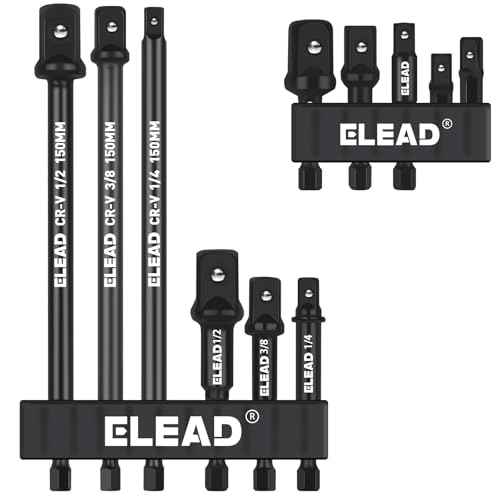 11-Piece Impact Socket Adapter Set, 1/4-Inch Hex Shank, 1/4" 3/8" 1/2" Impact Socket Driver Set, Drill Sockets Extension Bit, Sockets Driver Adapter, Drill Extension with Holder