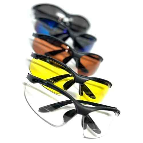 Calabria 91348 3 Pack Bulk Bifocal Reading Safety Glasses Readers +2.00 Yellow Men Women Wrap Around Eye Protection Anti Fog