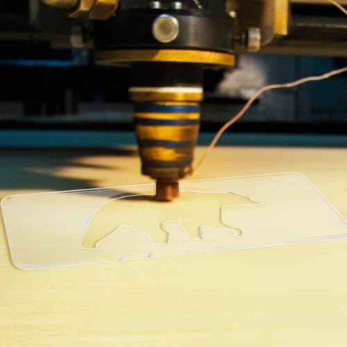 BENECREAT Acrylic Bear Router Template, Clear Router Inlay Template for Woodworking and Craft, Transparent Acrylic Template for Student Painting Supplies, Craft Projects (12¡¿5Inch)