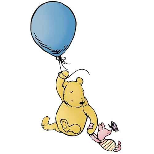 Classic Winnie Balloon Wall Decals, Baby Quotes Peel and Stick for Nursery Decor, Vintage Winnie Wall Stickers Large