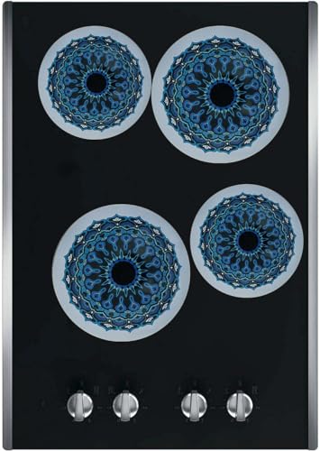 Ritadeshop Blue Mandala Round 8/10-inch Burner Covers Set of 4 for Electric Stovetops