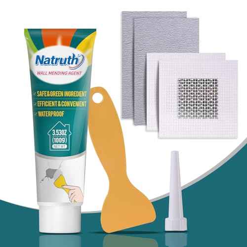NATRUTH Wall Mending Agent, Drywall Repair Kit, Filler for Walls,Wall Repair Paste with Scraper, Effectively Repair Wall Filler, Cracks, Hole Fill, Quick and Easy Solution (100, Grams)