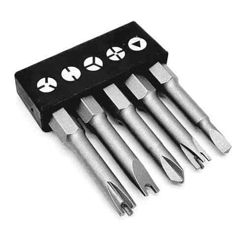 Special Shaped Screwdriver Insert Bits Set in 5 Different Shapes U-Shape, Y-Type, Triangle, Inner Cross, 3-Points