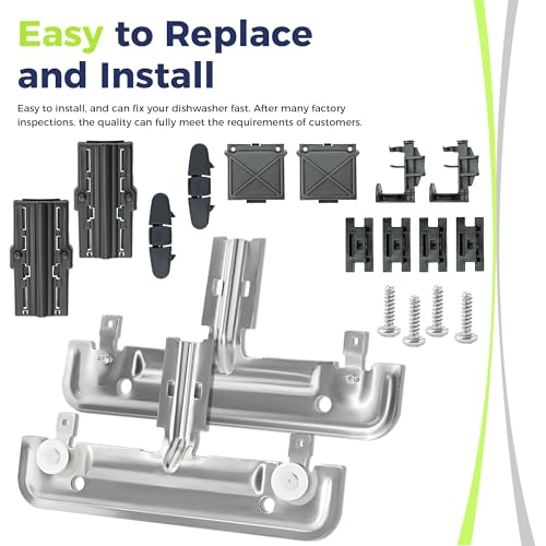 Romalon W10712395 Upper Rack Adjuster Kit for Whirlpool/Kenmore Dishwashers