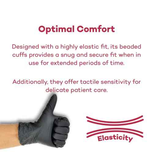 Dealmed Black Nitrile Exam Gloves ? Disposable Multi-Purpose Use Medical Gloves Use for First Aid and Medical Facilities