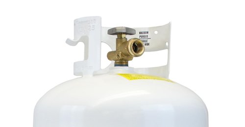 Flame King YSN401 Steel Propane Tank Cylinder With Overflow Protection Device Valve, 40 Lb, White
