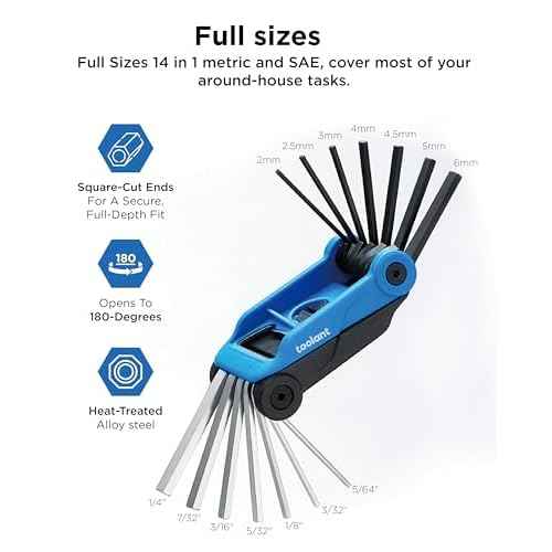 14PCS Folding Allen Wrenches Sets(Metric and SAE), Metric Allen Key Set 2mm- 6mm, SAE Hex Key Set 5/64¡±- 1/4", Folding Hex Keys for Home Repair and Bikes£¨EDC£©