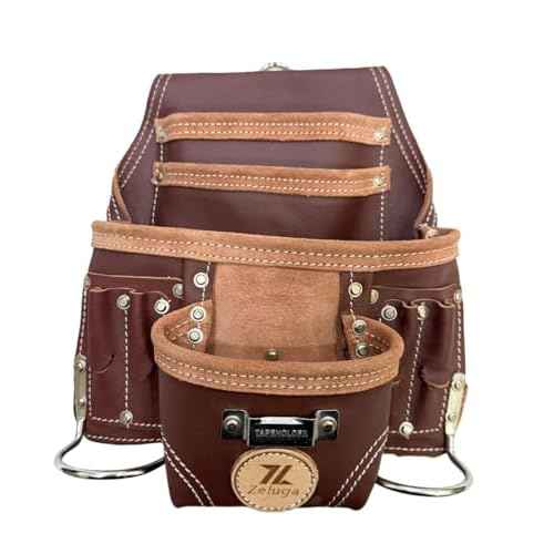 20-110 10 Pocket Rigger Heavy Duty Leather Tool Bag, Brown