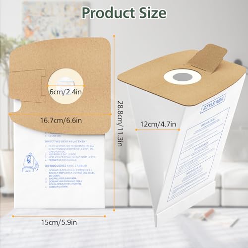 Style MM Vacuum Bags 20 Pack for Eureka Mighty Mite 3670/3680 Canister Vacuums