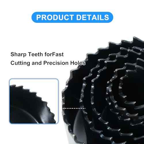 11pcs Hole Saw Kit 3/4"-2-1/2" Saw Blades£¬Mandrels£¬Drill Bits£¬Hex Key with Storage Box, Ideal for Soft Wood, Plywood, Drywall Drilling, PVC Board (Black)