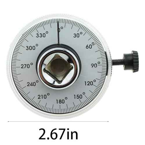 TAODAN 360 Degree Adjustable Drive Torque Gauge Wrench Set 1/2inch Torque Angle Gauge Tool with Wrench Silver Steel Professional Measuring Tool for Specifying Torque and Angle Setting Fastener