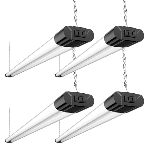 Black 4ft Linkable LED Shop Light 6500K, 40W Garage Lighting - BBOUNDER