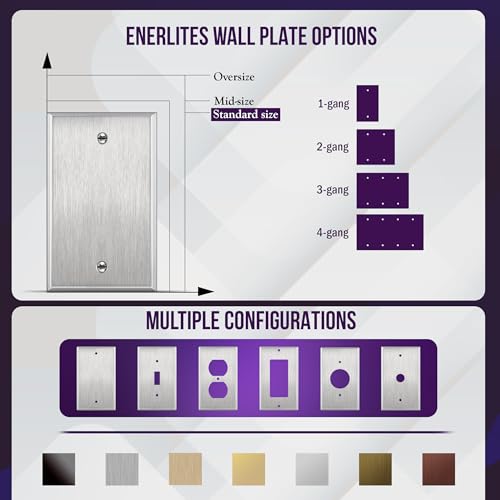 ENERLITES Stainless Steel Wall Plate 1-Gang Silver - Standard Size