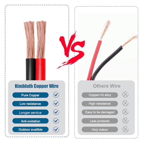 10FT 10 Gauge Copper Battery Cable - 2 Conductors, Outdoor Rated