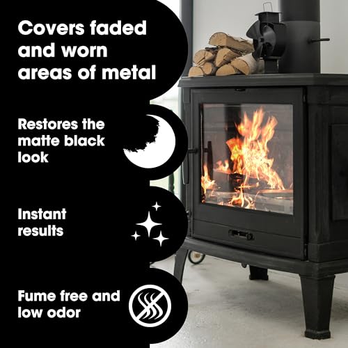 Furniture Clinic Stove Restorer - High Heat Matte Black Paint for Metal, 1 Application