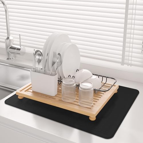 Anevna 28"x20" Glass Top Stove Cover Silicone XXL, Black – Cooktop Protectors & Dish Drying Mat