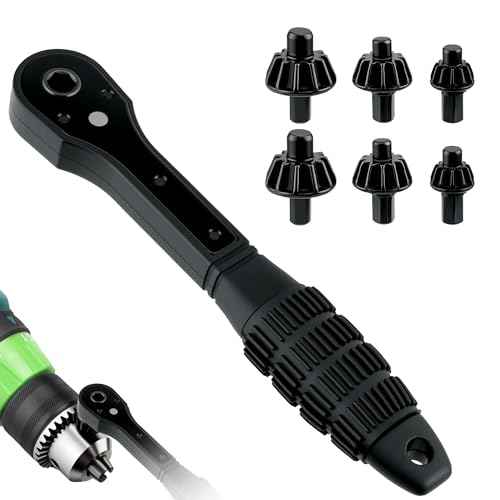 Mcbazel 3-in-1 Ratchet Drill Chuck Key Wrench with 2 Sets Sockets, Universal Ratcheting Chuck Spanner, Replacement Tool for Drill, Compatible with Most Electric Drills and Power Tools