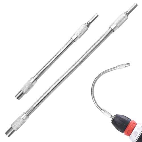 Flexible Drill Bit Extension ? Bendable Drill Bit Extender, 1/4 Magnetic Hex Extension for Tight Spaces, Automotive Repairs, Furniture Assembly, and DIY Projects (2 Pack)