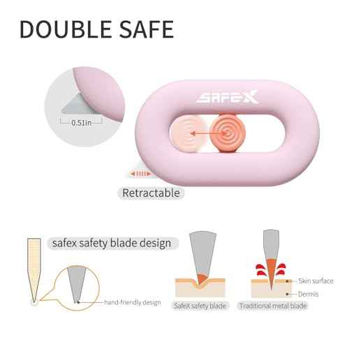 Box Cutter Retractable, Box Opener, Ceramic Box Cutter, Built-In Magnetic, Mini Box Cutter, Safety Box Cutter, Cute Box Cutter, Small Box Cutter For Women, Package Opener, Box Opener Tool (PINK)