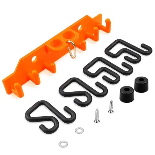 Noliven Lineman Tool Board with 6 Hooks - 2x3in & 2x4in Aerial Bucket Hooks, Orange