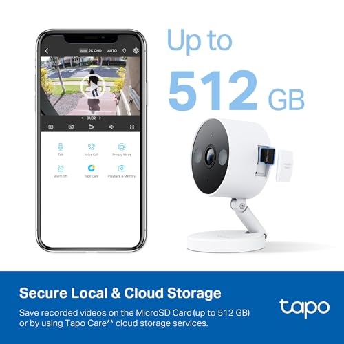 Tapo 2K+ Indoor/Outdoor Wired Security Camera C120 - White 1-Pack