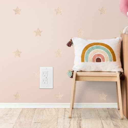 4-Pack Self-Closing Outlet Covers Baby Proofing - for Standard Single Screw & Decorator 2-Screw Outlets - Child Proof Sliding Outlet Covers