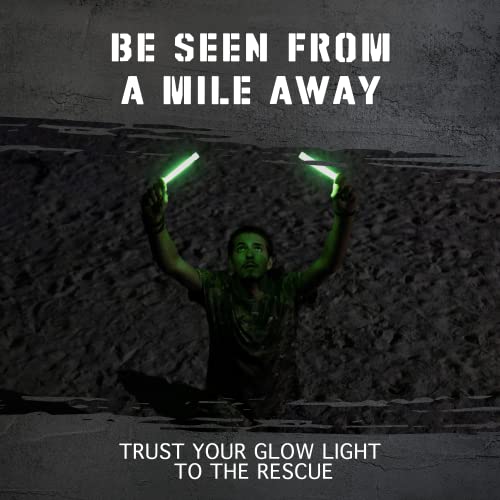 Glow Mind 12 Pack Green Emergency Glow Sticks - 12 Hours Bright Survival Lights