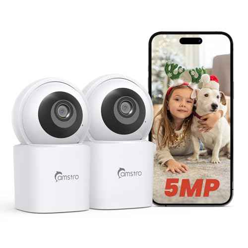 3K Indoor Security Camera 2Pack, 360¡Æ Pan/Tilt WiFi Camera for Home Security, 2.4/5GHz Pet/Dog/Baby Camera with Phone App, Night Vision, Two-Way Audio, 24/7 SD/Cloud Storage, Works with Alexa