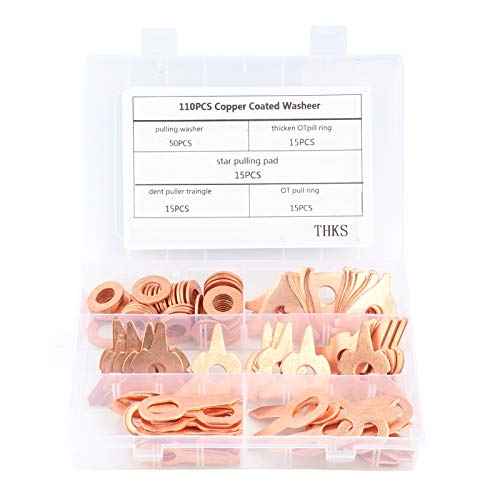 110pcs Dent Pulling Puller Rings, Triangle OT Round Dent Pulling Puller Rings, Car Dent Puller Kit for Car Body Welding Repair Tool Set