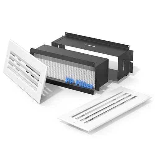 ALORAIR Wall Return Air Pathway Kit with Filter (12"x 4" Retrofit), AIRRP 1204 Matte White Zone Air Pathway, Wall to Wall Vent, Wall Air Vent Cover for Sidewall