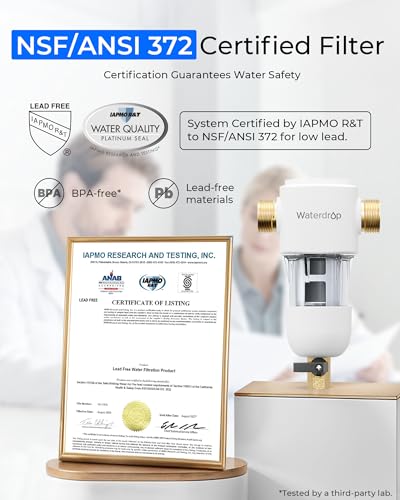 Waterdrop PF01 Spin Down Sediment Filter 50 Micron, Stainless Steel, NSF Certified
