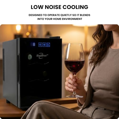 Koolatron 6 Bottle Wine Cooler Countertop Refrigerator Black
