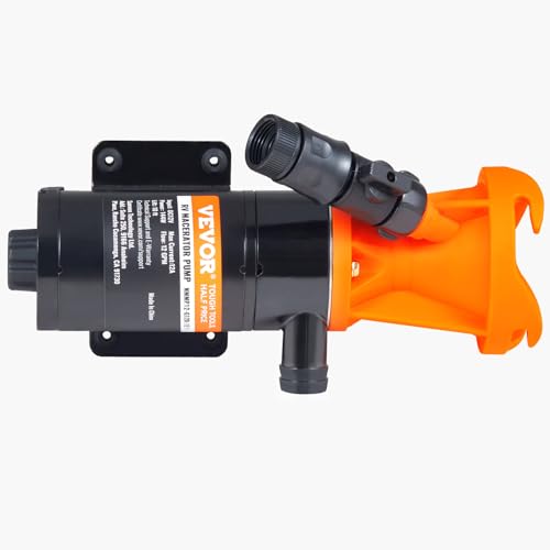 VEVOR 12V RV Macerator Pump, 12GPM, Portable RV Waste Pump, Quick Release Sewage Pumps with Garden Hose & Clamps, 7ft Power Cord, 10ft Lift, Automatic Manual Crushing Function, for Boat Camper Marine